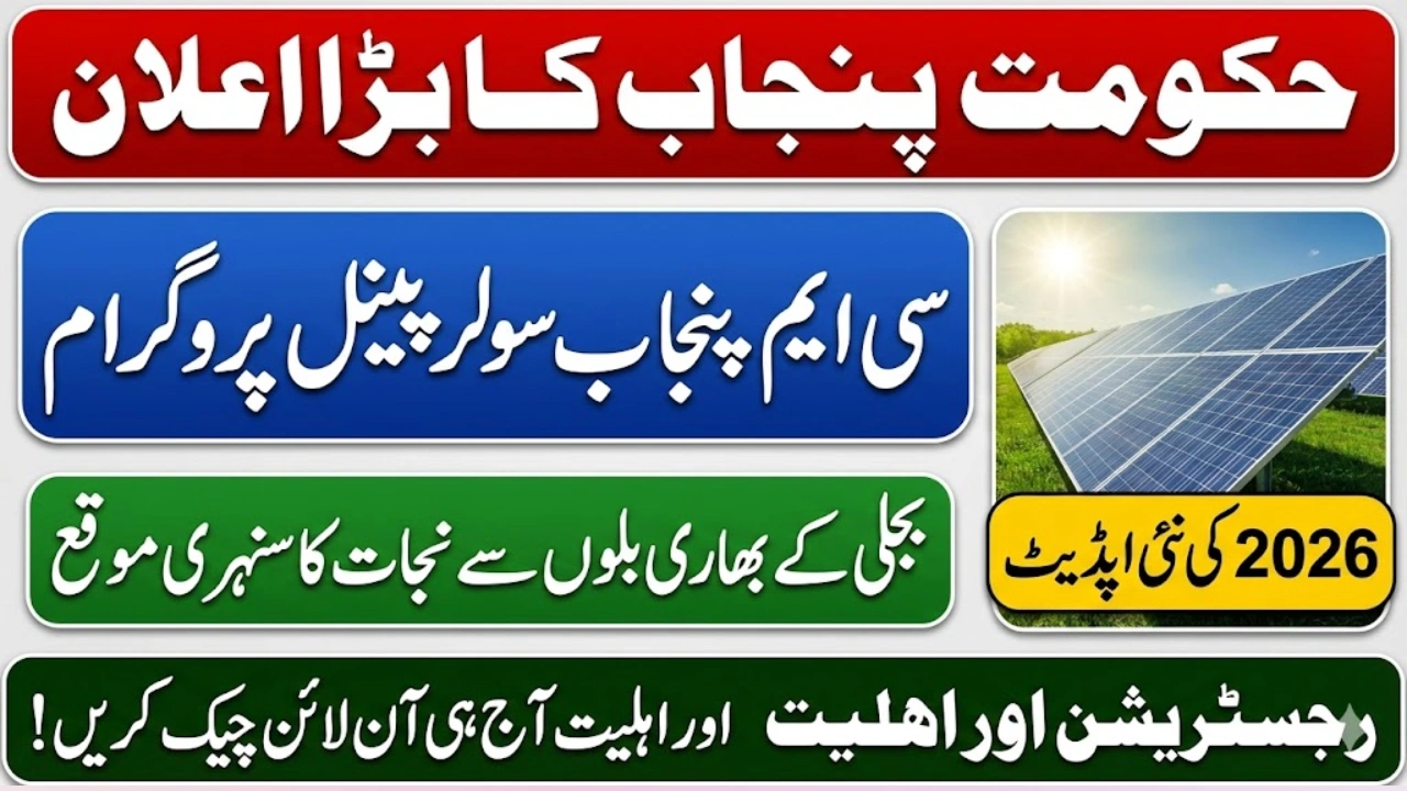 CM Punjab Free Solar Panel Scheme 2026 – Step-by-Step Online Registration Guide
